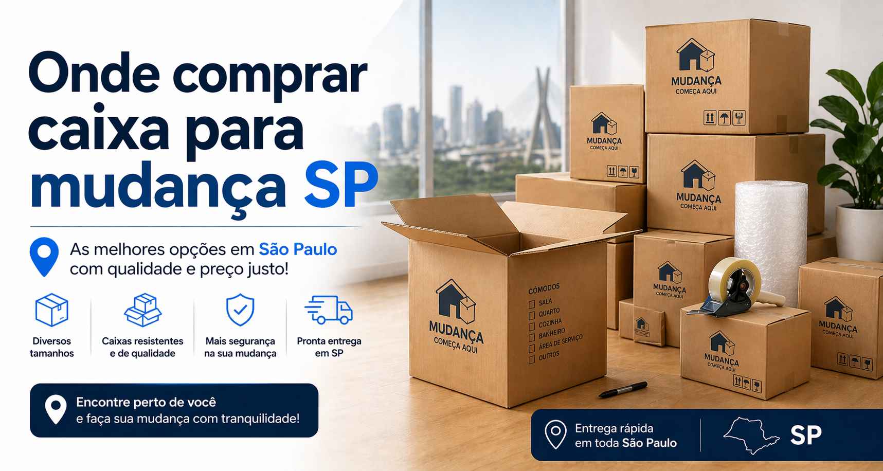 Onde comprar caixa para mudança SP