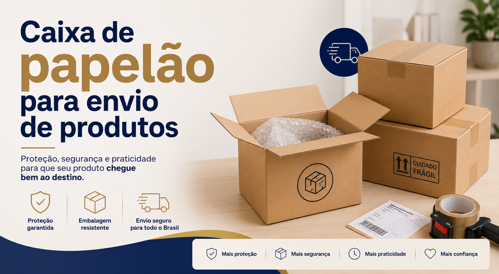 Caixa de papelão para envio de produtos