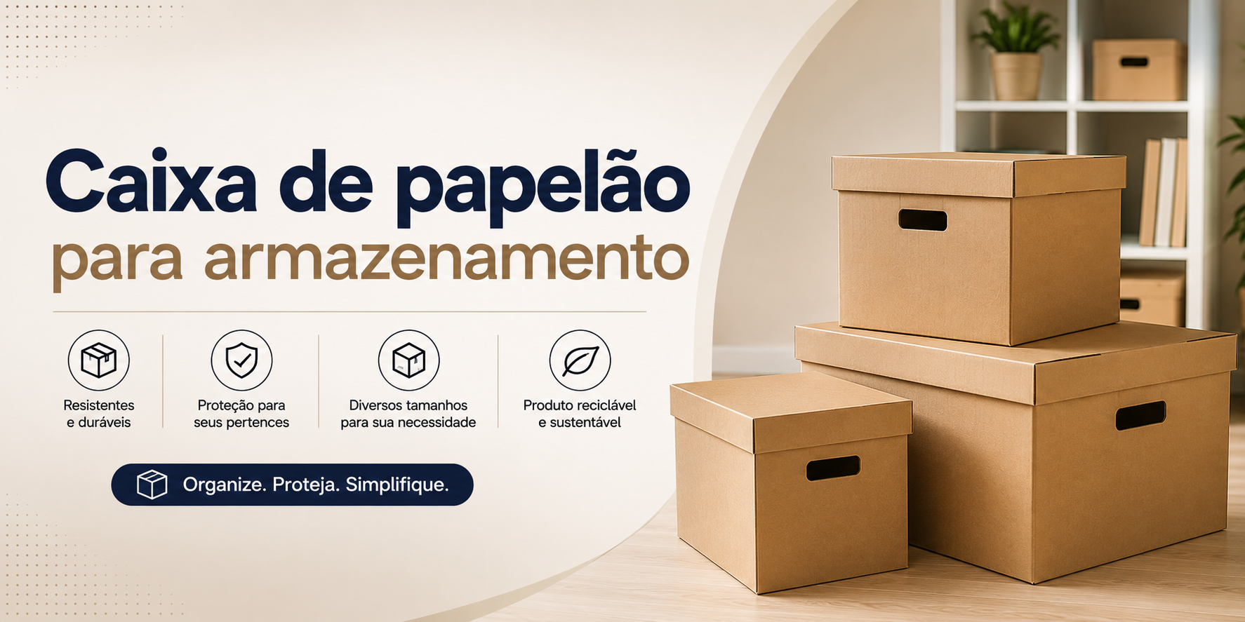Caixas de papelão para armazenamento